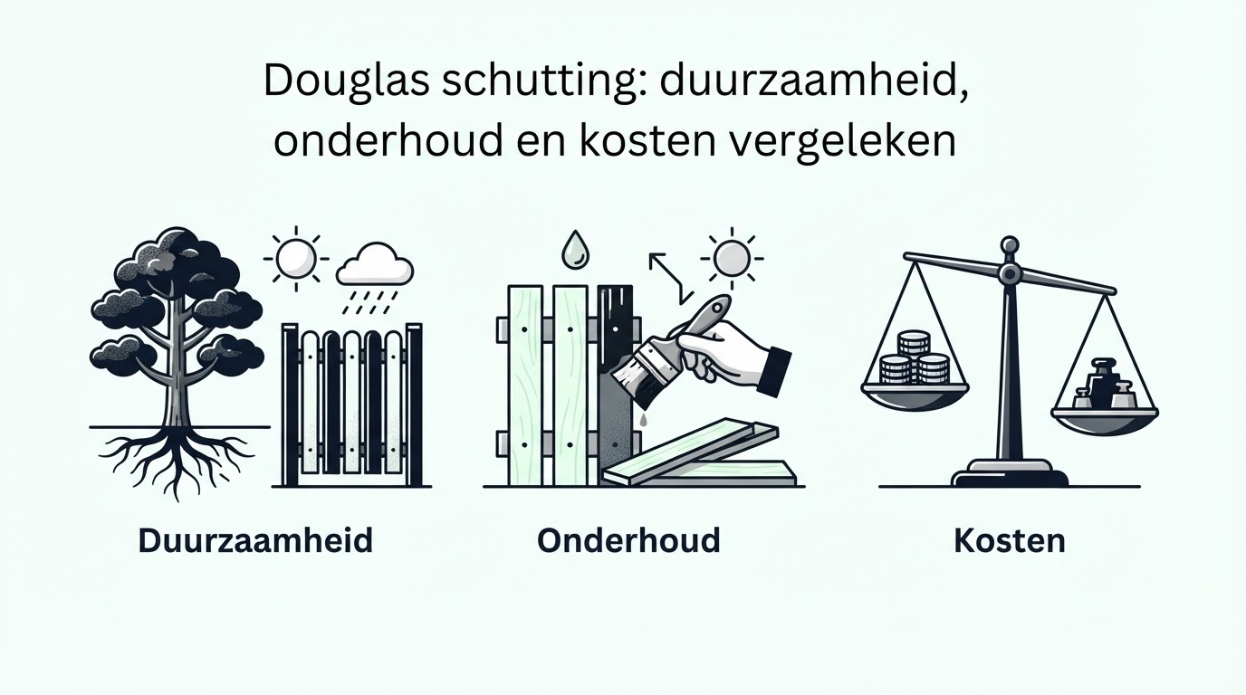 Douglas schutting: duurzaamheid, onderhoud en kosten vergeleken