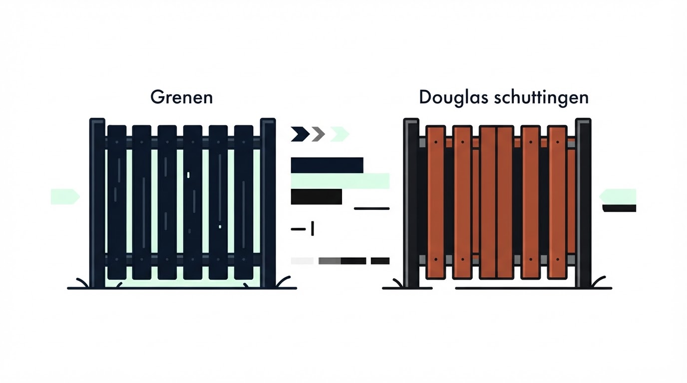 Kosten van een grenen of Douglas schutting