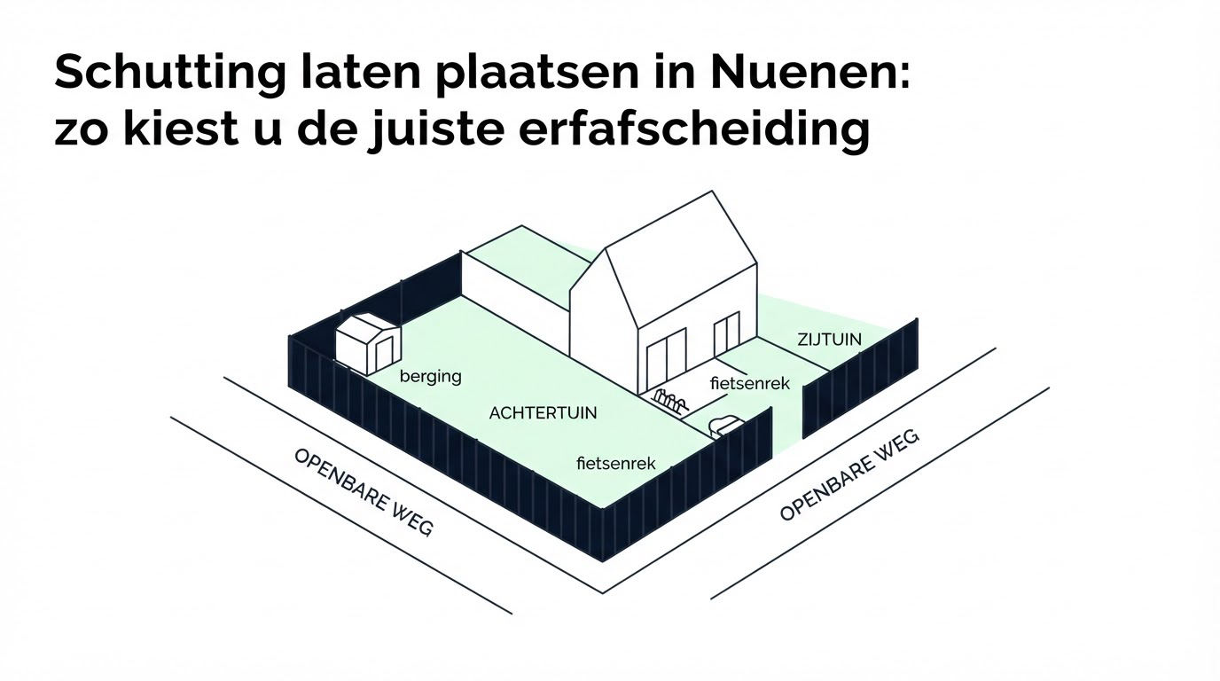 Voorbeeld: een erfafscheiding voor een hoektuin in Nuenen-Zuid