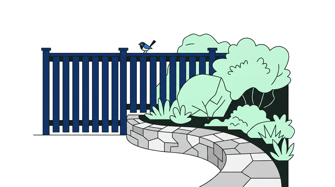 Stem de nieuwe schutting af op de rest van de tuin