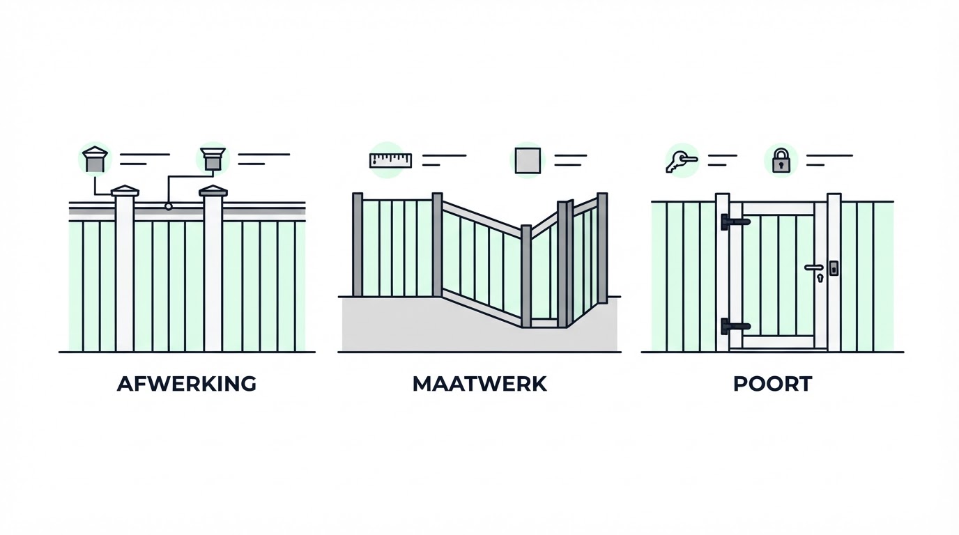 Afwerking, maatwerk en een poort meenemen in de offerte